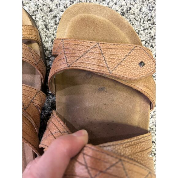 Taos Double U Leather Caramel Strappy‎ Sandal, Women’s 9, Adjustable Western - Picture 5 of 7